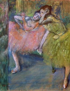 ホワイエの2人のダンサー、1901年頃（パステル） 作： Edgar Degas